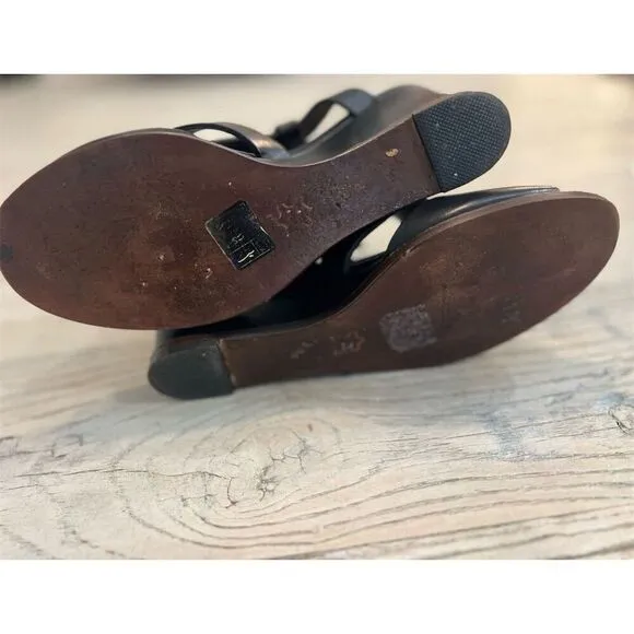 Sigerson Morrison Belle Leather Slingback Platform Heels Made in Italy sz 8