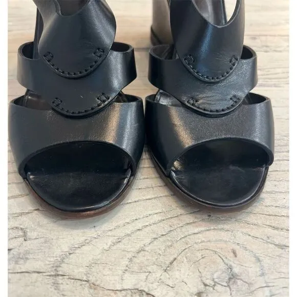 Sigerson Morrison Belle Leather Slingback Platform Heels Made in Italy sz 8