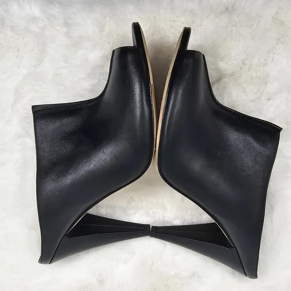 Sigerson Morrison black leather slip in heel mules Size 9.5