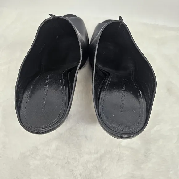 Sigerson Morrison black leather slip in heel mules Size 9.5