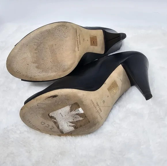 Sigerson Morrison black leather slip in heel mules Size 9.5