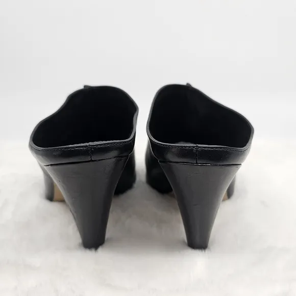 Sigerson Morrison black leather slip in heel mules Size 9.5