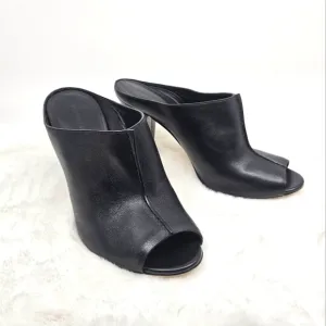 Sigerson Morrison black leather slip in heel mules Size 9.5
