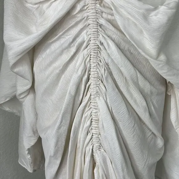SIGNIFICANT OTHER Hamilton Ruched Cutout Cupro Midi Dress In White