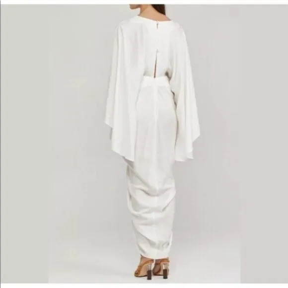 SIGNIFICANT OTHER Hamilton Ruched Cutout Cupro Midi Dress In White