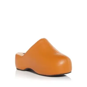 SIMON MILLER Womens Brown 1&quot; Platform Miller Toe Wedge Slip On Clogs Shoes 39