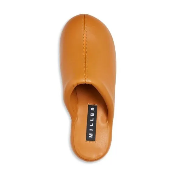 SIMON MILLER Womens Brown 1&quot; Platform Miller Toe Wedge Slip On Clogs Shoes 39