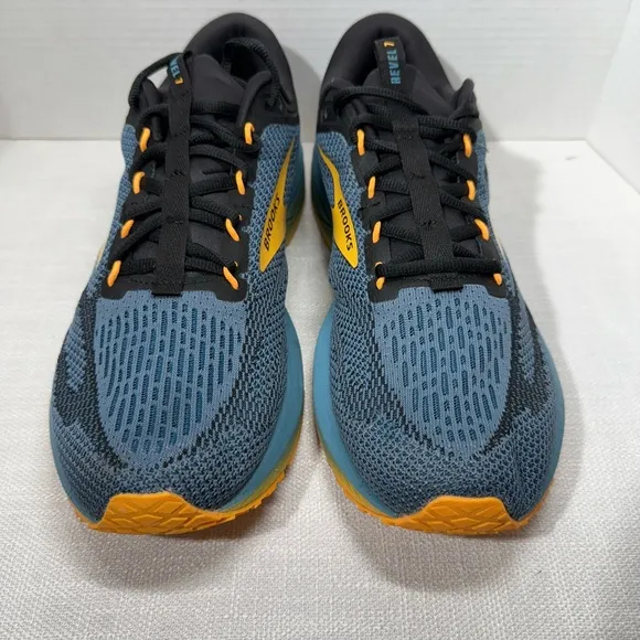 Size 12 Brooks Revel 7 Hybrid Running Shoe in Storm Blue/Black/Orange