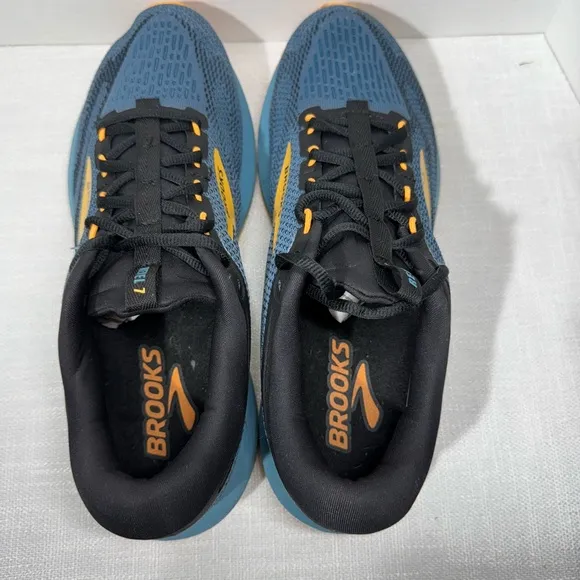 Size 12 Brooks Revel 7 Hybrid Running Shoe in Storm Blue/Black/Orange