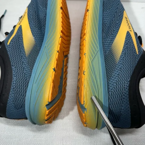 Size 12 Brooks Revel 7 Hybrid Running Shoe in Storm Blue/Black/Orange