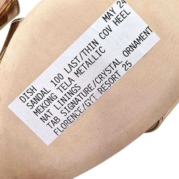 SJP by Sarah Jessica Parker Dish Slingback Sandal Heel in Gold Mirror Size EU 37