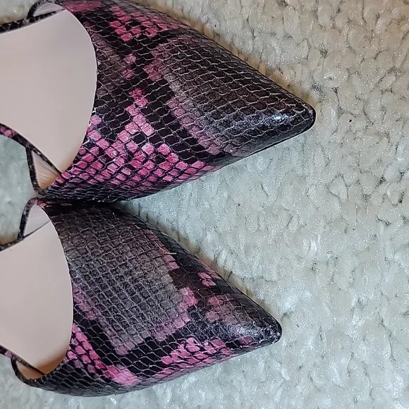 SJP Pink Gray Black Kitten Heel Sling Backs Size 37.5