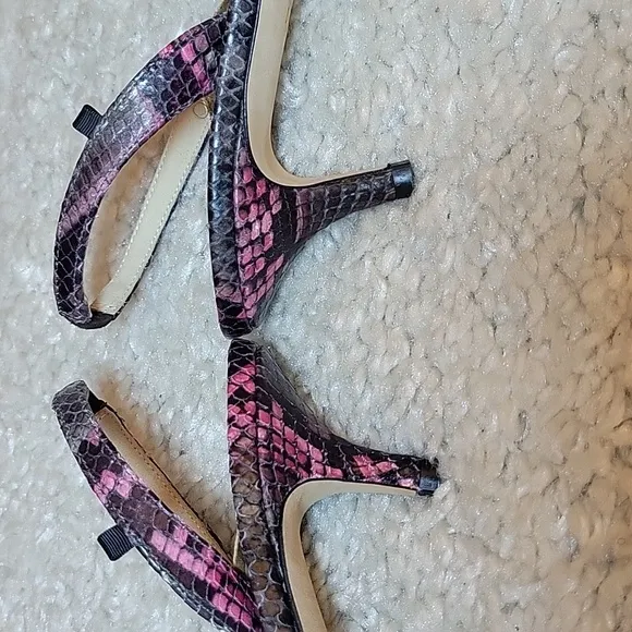 SJP Pink Gray Black Kitten Heel Sling Backs Size 37.5