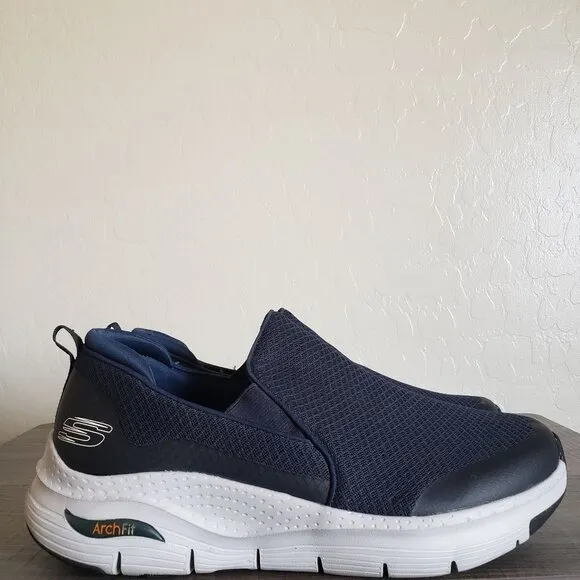 Skechers Arch Fit Banlin Slip-On Sneaker Shoe Blue Men's 12 Extra Wide 232043WW