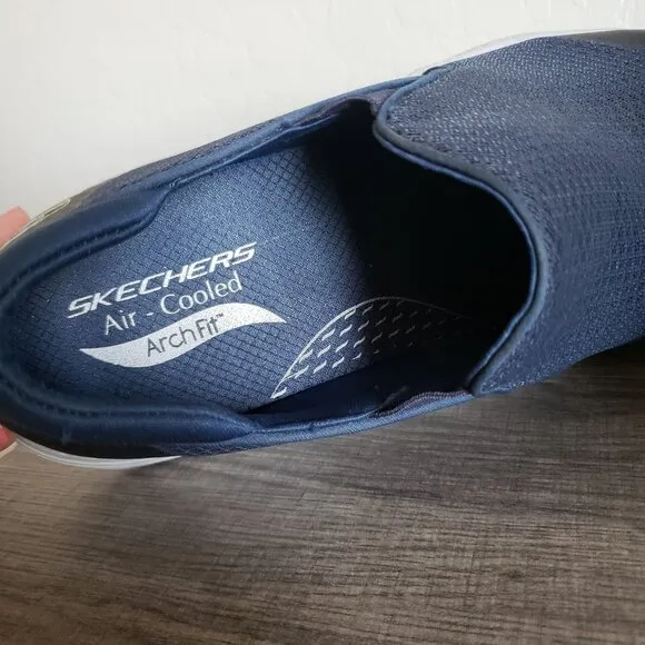 Skechers Arch Fit Banlin Slip-On Sneaker Shoe Blue Men's 12 Extra Wide 232043WW
