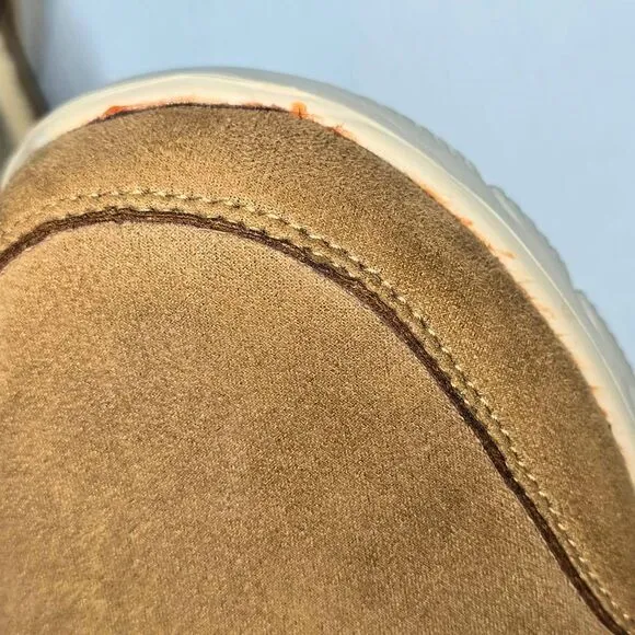 Skechers Easy Going Clogs Women’s 9 Slip-On Suede Faux Fur Memory Foam Mules Tan