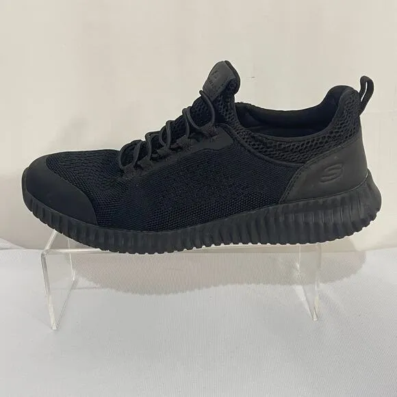 Skechers Slip Resistant Work Shoes Womens 9 WIDE Black Pull On Memory Foam