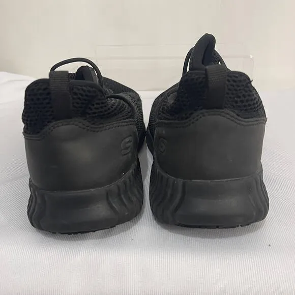 Skechers Slip Resistant Work Shoes Womens 9 WIDE Black Pull On Memory Foam