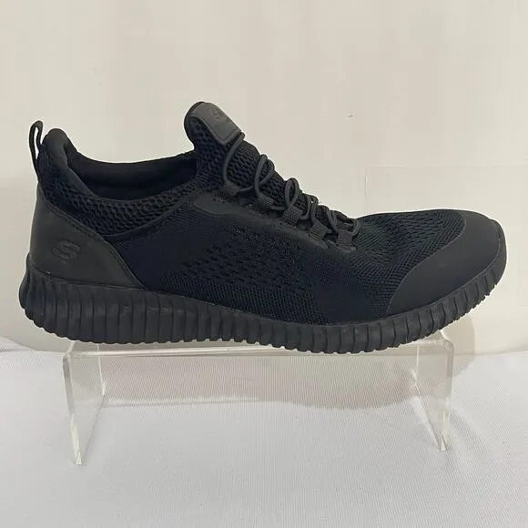 Skechers Slip Resistant Work Shoes Womens 9 WIDE Black Pull On Memory Foam
