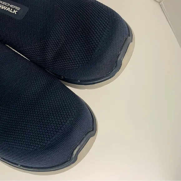 Skechers Sneaker Go Walk Slip Ins Hands Free Stretch Fit Hyper Pillars Wide Blue