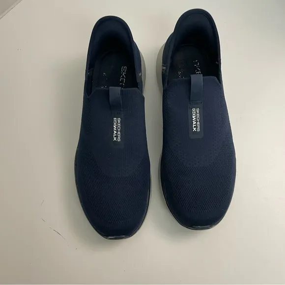 Skechers Sneaker Go Walk Slip Ins Hands Free Stretch Fit Hyper Pillars Wide Blue