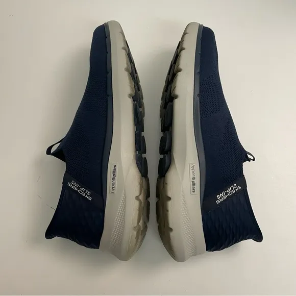 Skechers Sneaker Go Walk Slip Ins Hands Free Stretch Fit Hyper Pillars Wide Blue