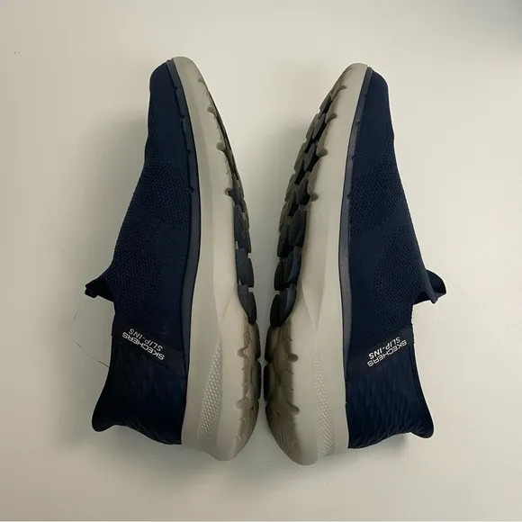 Skechers Sneaker Go Walk Slip Ins Hands Free Stretch Fit Hyper Pillars Wide Blue