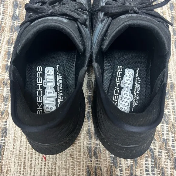 Skechers Sneakers Mens 10 Extra Wide Black Slip In Go Run Consistent  2.0