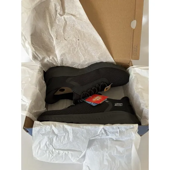 Skechers Womens Bobs Squad Chaos Hands-Free Slip-Ins Black, US 9 WIDE