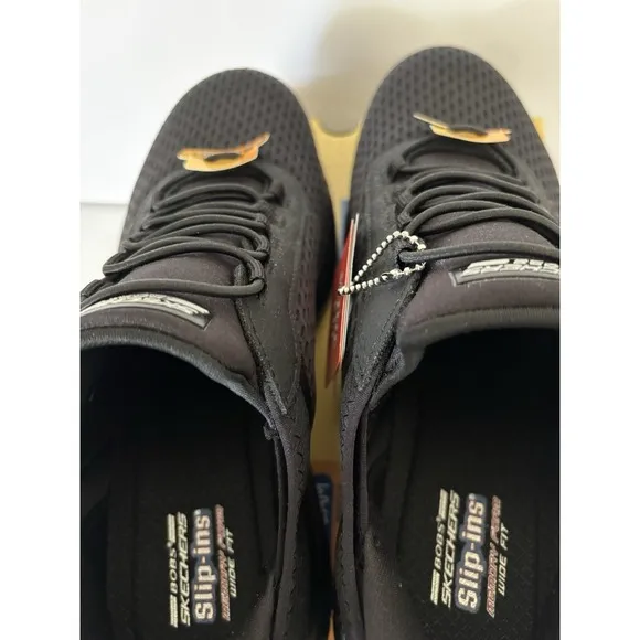 Skechers Womens Bobs Squad Chaos Hands-Free Slip-Ins Black, US 9 WIDE
