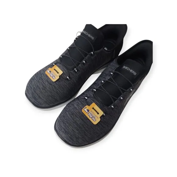 Skechers Women's Slip-ins Black/White Sneakers Heel Pillow Size:10.5 Wide NIB