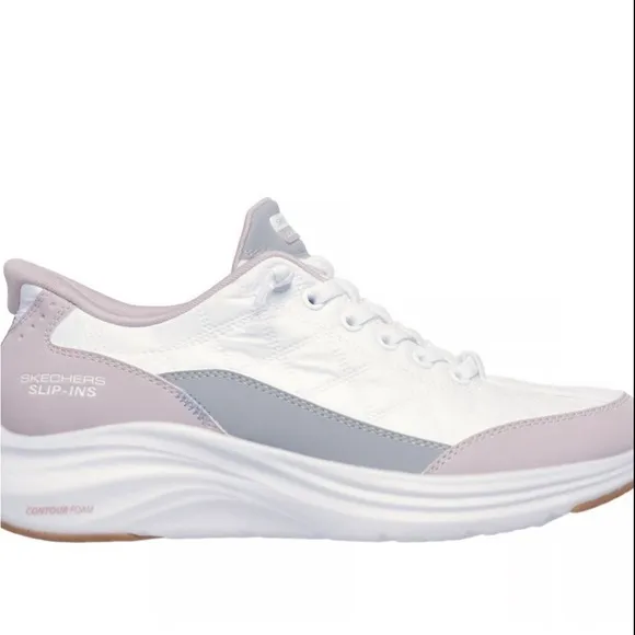 Skechers Women's Slip-Ins White and Gray Sneakers