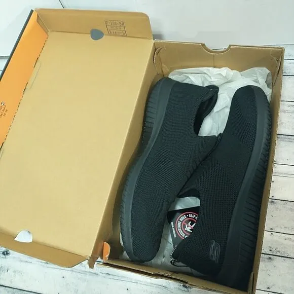 Skechers Women's SZ 11 Work Non Slip Relaxed Fit UltraFlex Blk Slip On #108034 .
