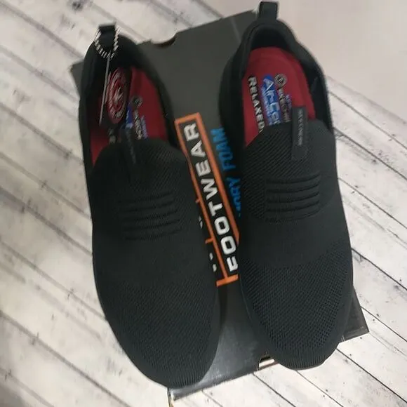 Skechers Women's SZ 11 Work Non Slip Relaxed Fit UltraFlex Blk Slip On #108034 .