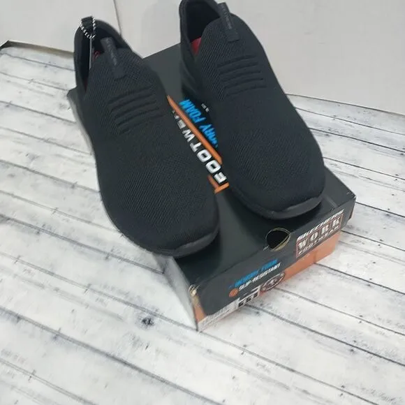 Skechers Women's SZ 11 Work Non Slip Relaxed Fit UltraFlex Blk Slip On #108034 .