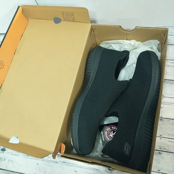 Skechers Women's SZ 11 Work Non Slip Relaxed Fit UltraFlex Blk Slip On #108034 .