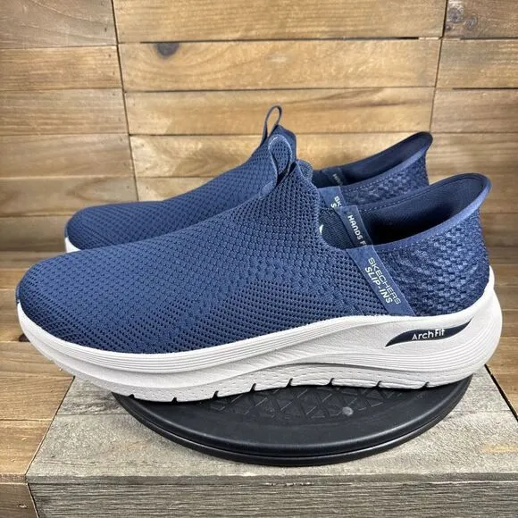 Skechers Mens Size 13 Slip-Ins Blue Archfit Handsfree Sneakers Walking Shoe