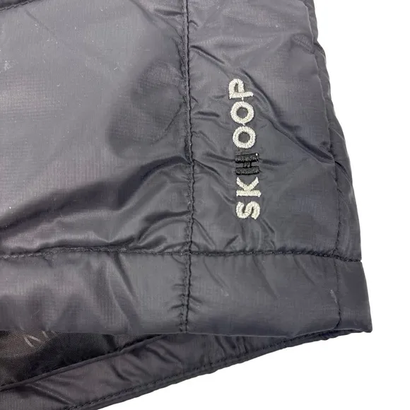 SKHOOP Womens Size L Black Mini Down Skirt Quilted Side Zipper Sweden Ski