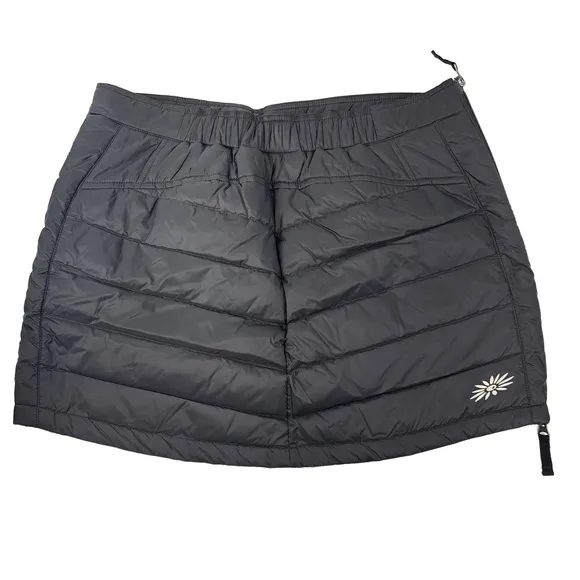 SKHOOP Womens Size L Black Mini Down Skirt Quilted Side Zipper Sweden Ski