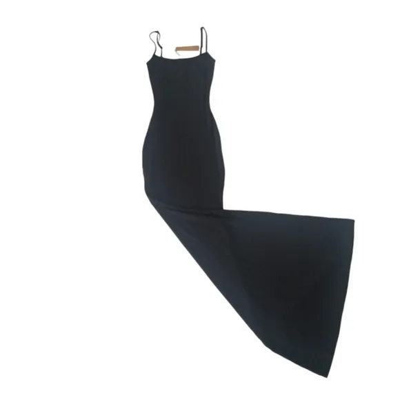 Skims Soft Lounge Long Slip Dress Maxi Dress Onyx Black Small NWT
