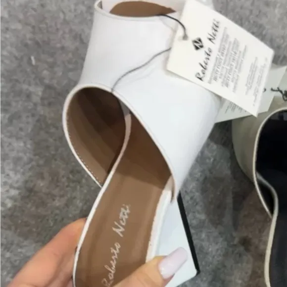 Sleek White Mules with Minimalist Design