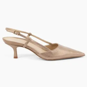Sling Fling High in Gold Dust – Luxury Slingback Heels, New in Box