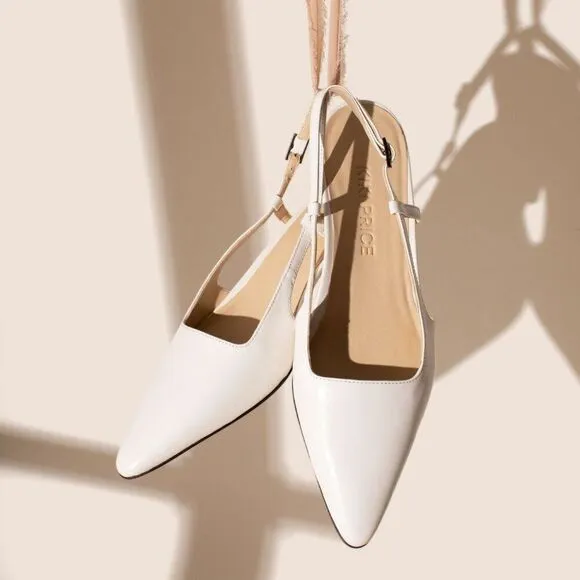 Sling Fling Low Slingback Heels by Kiki Price – White