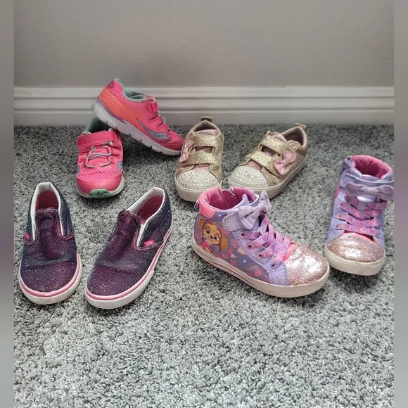 Sneaker Bundle Size 10 Toddler Purples &amp; Pinks for Active Adventures Sparkles