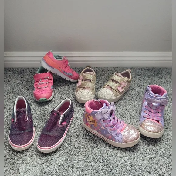 Sneaker Bundle Size 10 Toddler Purples &amp; Pinks for Active Adventures Sparkles