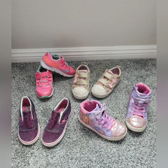 Sneaker Bundle Size 10 Toddler Purples &amp; Pinks for Active Adventures Sparkles