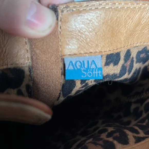 Sofft Aqua Sofft Sharnell Heel Women 8 Bourbon Brown Waterproof Leather No Slip