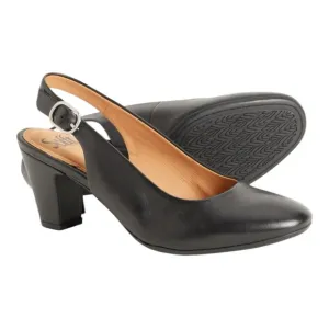 SOFFT Black Leather Lilly Slingback Comfort Heels NWT