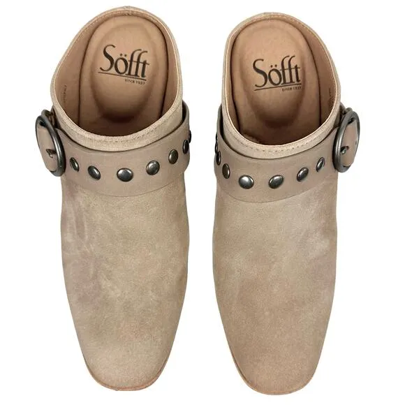 Sofft Corey Belted Clog in Cashmere Suede, Size 6