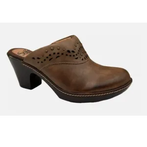 Sofft Laina Women's Open Back Leather Clogs Size 7.5-9 Mocha/Brown Arch Support